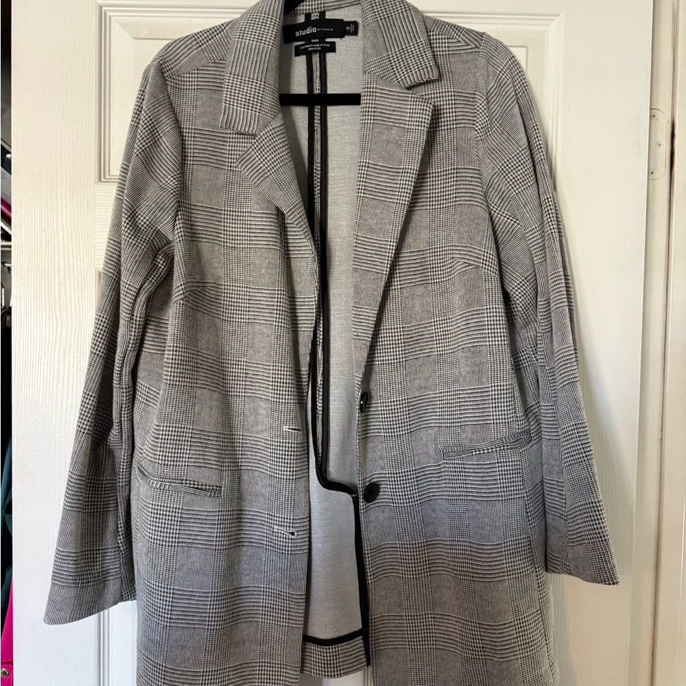 Studio 1940 Gray Plaid Tailored Women's Blazer SIZE 0 (plus)